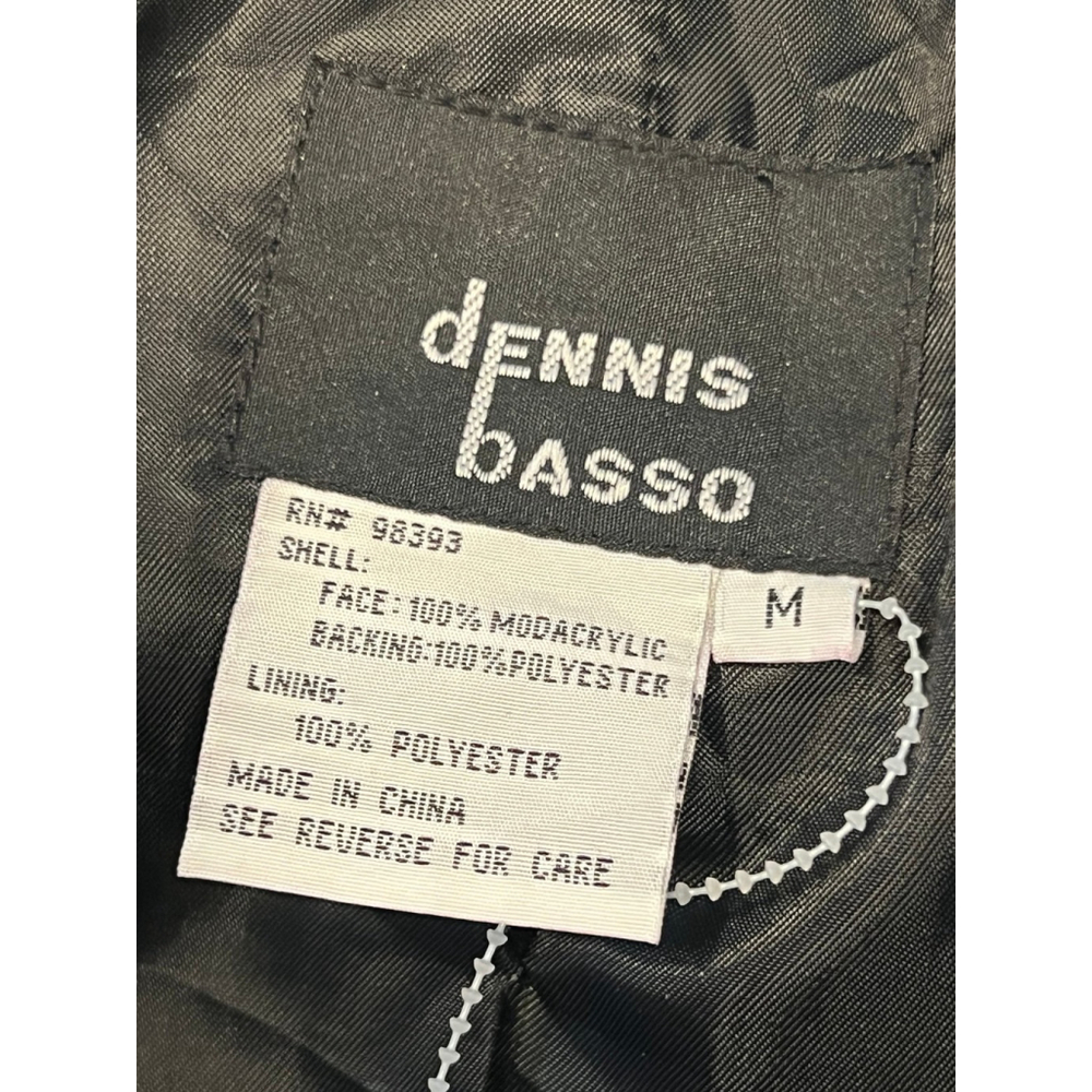 Vintage Dennis Basso Mid Length Faux Fur Coat Black Medium - Picture 8 of 10